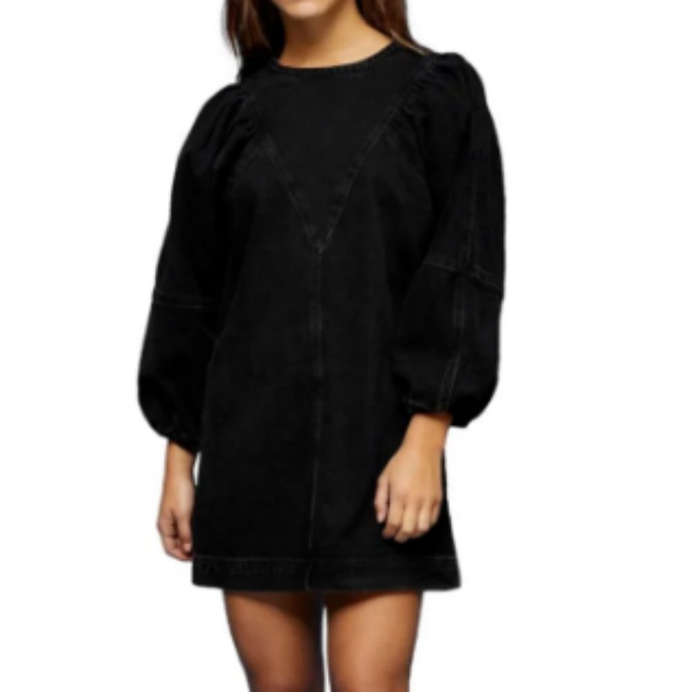 TOPSHOP black denim dress NWT